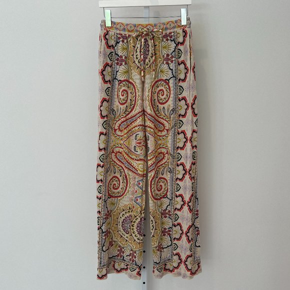 ETRO NEUTRAL PAISLEY PRINT PULL-ON ELASTIC WAIST DRAWSTRING...